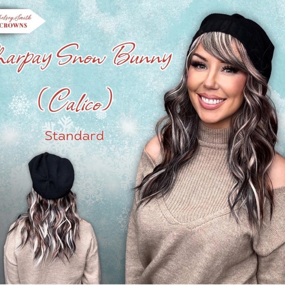 Sharpeay Snow Bunny (Calico) Women's Hairpiece - Black/White Highlights